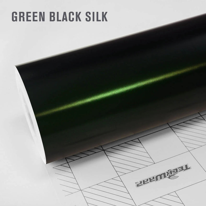 HM07 Matte Satin Metallic Green Black Silk