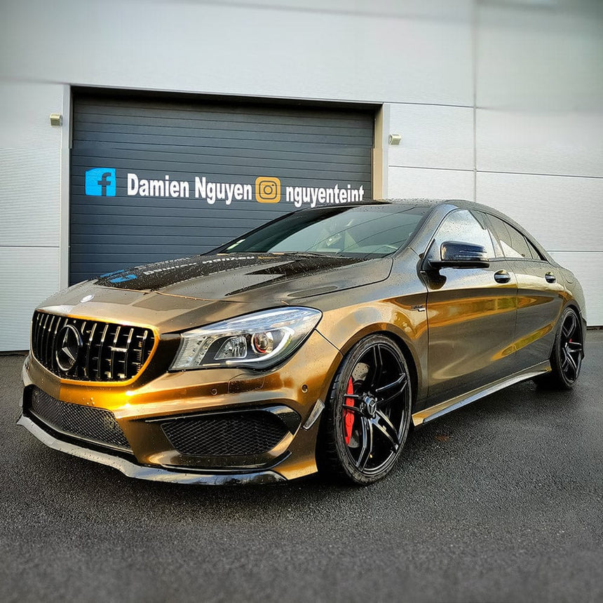Matte Satin Black With Gold Sparkle Metallic Vinyl Car Wrap Film – Self-Adhesive Sheet – Universal Fit